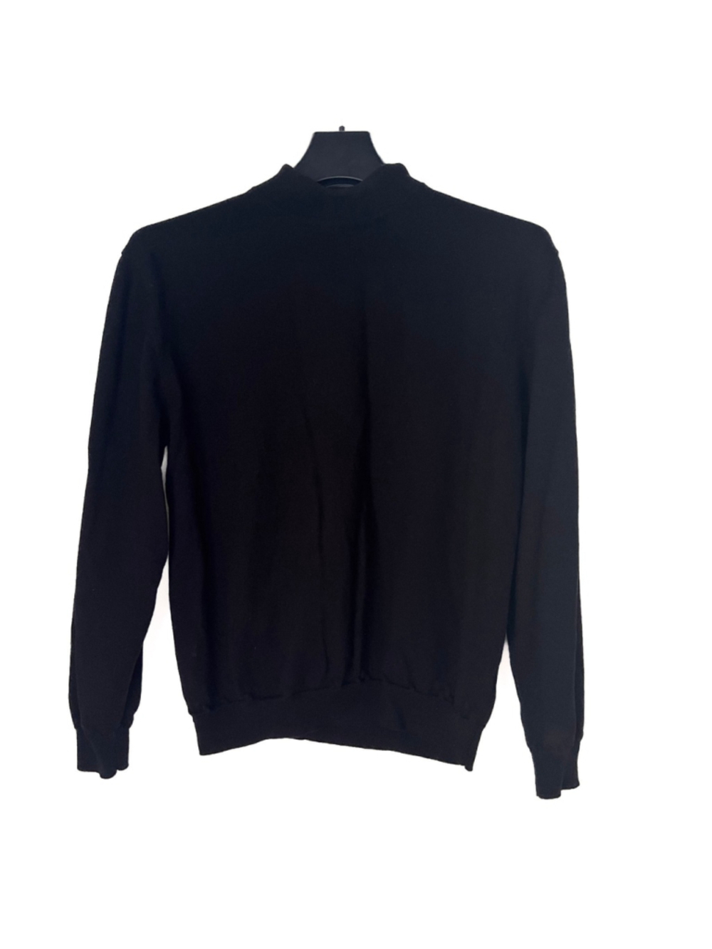 Pronto Uomo Women's Black Extra Fine Merino Wool Mock Neck Pullover XL Capsule